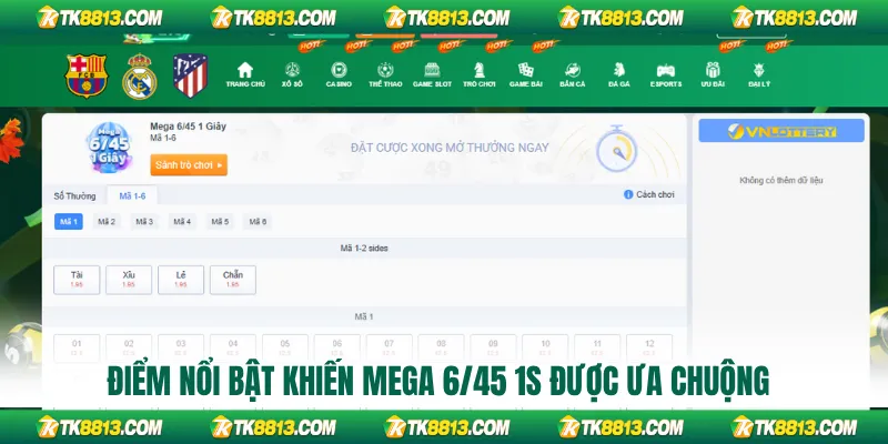 Điểm nổi bật khiến Mega 6/45 1s được ưa chuộng