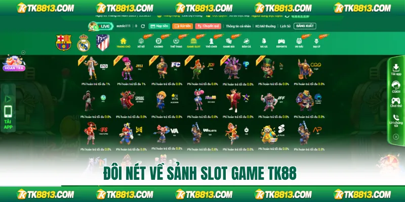 Đôi nét về sảnh slot game TK88