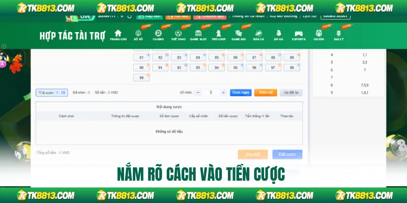 Nắm rõ cách vào tiền cược