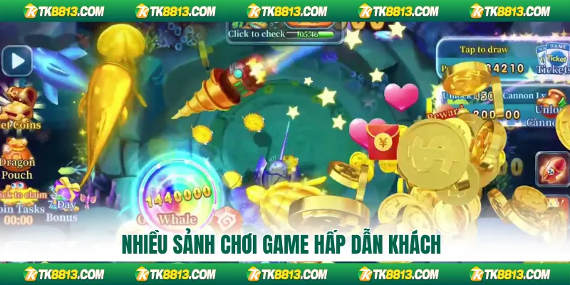 Nhiều sảnh chơi game hấp dẫn khách