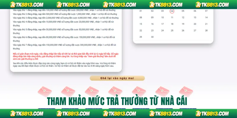 Tham khảo mức trả thưởng từ nhà cái