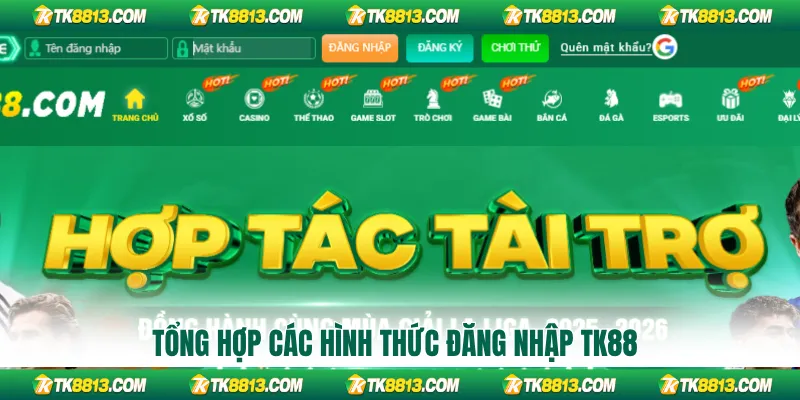Tổng hợp các hình thức đăng nhập TK88